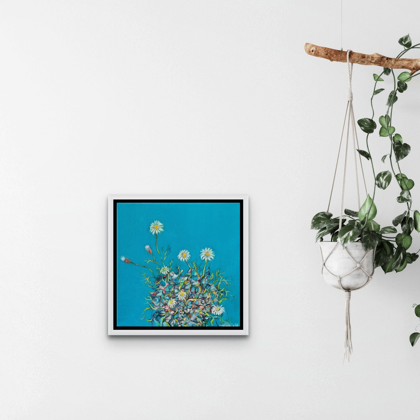 Flowers on turquoise - Ingibjörg Artist