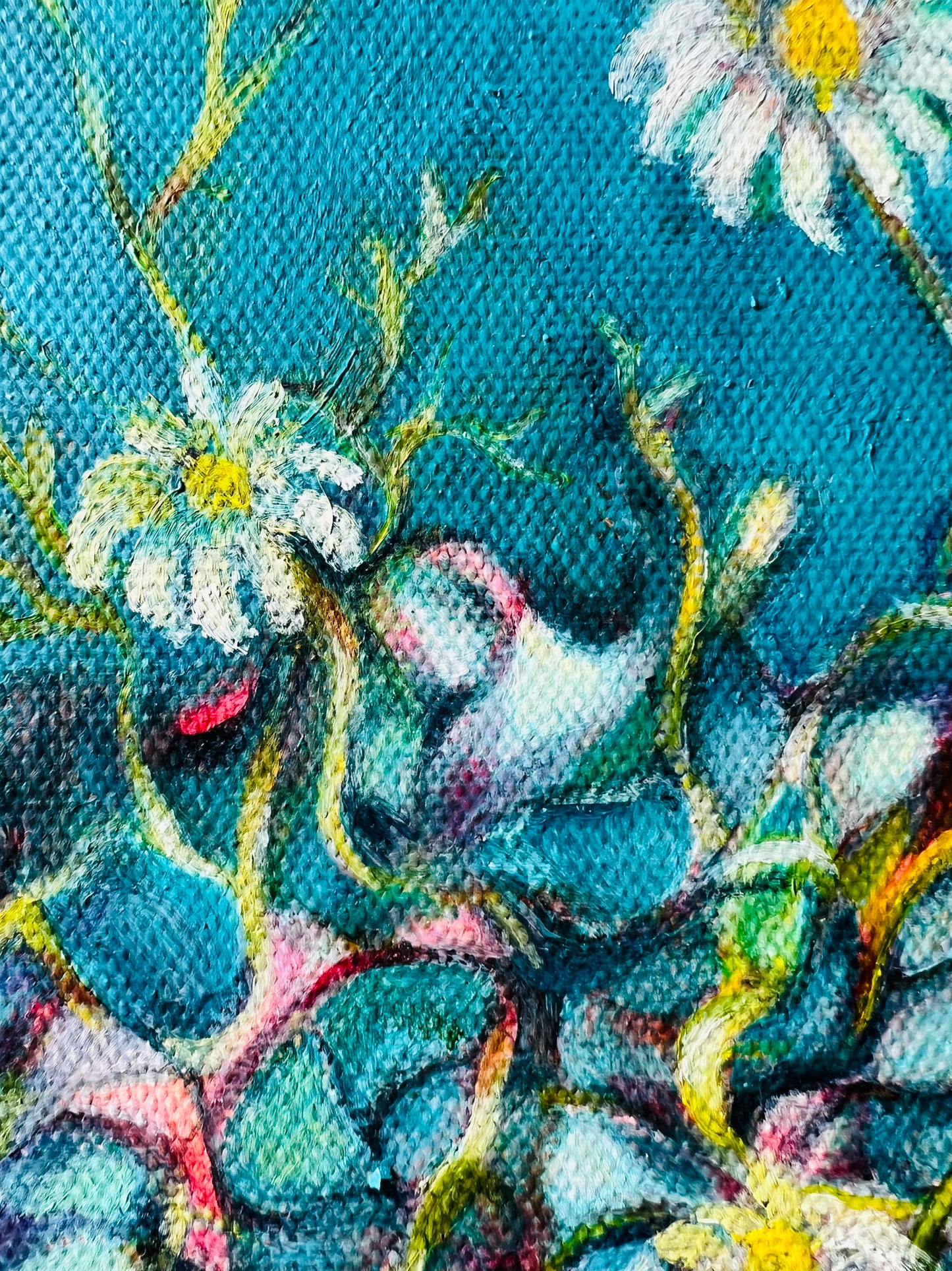 Flowers on turquoise - Ingibjörg Hauksdóttir