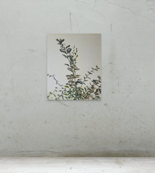 Abstract botanical oil painting Still inspired by organic plant forms