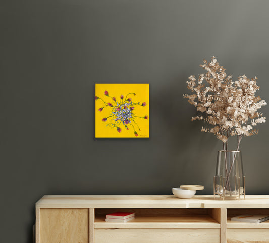 Red flowers on yellow - Ingibjörg Hauksdóttir